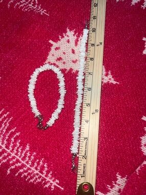 NWOT White Puka Shell Chip Bracelets/Anklets 10”- surfer style